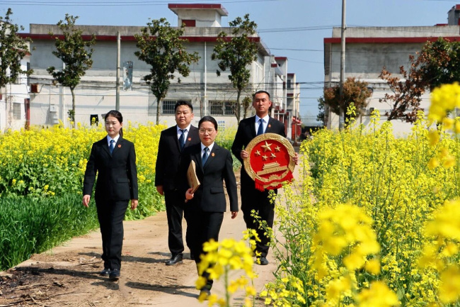 厂区外 村口边 这场巡回审判很“接地气